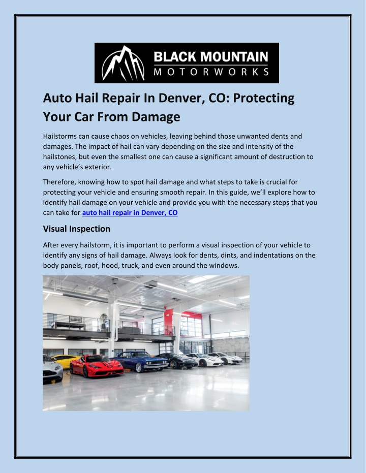 auto hail repair in denver co protecting your