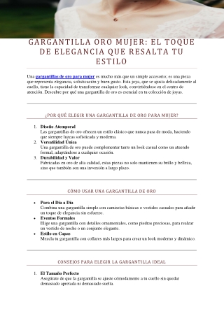 Gargantilla Oro Mujer