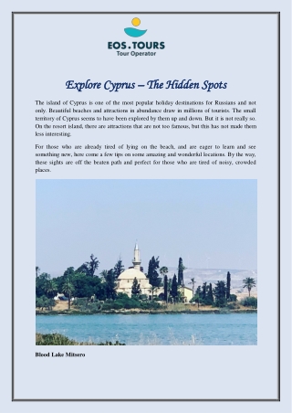Explore Cyprus – The Hidden Spots