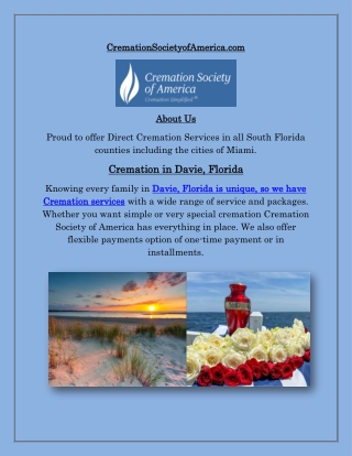 Davie, FL Cremation