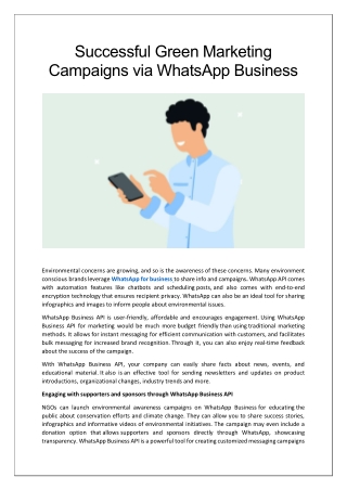 Successful Green Marketing Campaigns via WhatsApp Business