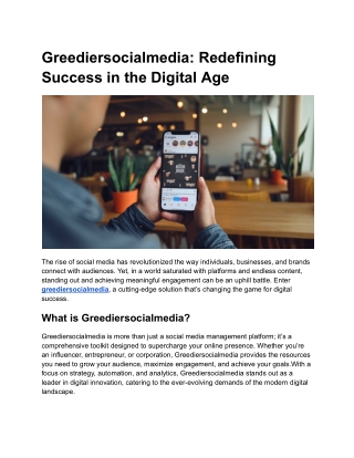 greediersocialmedia redefining success