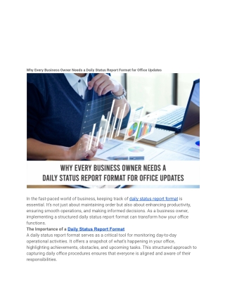why every business owner needs a daily status
