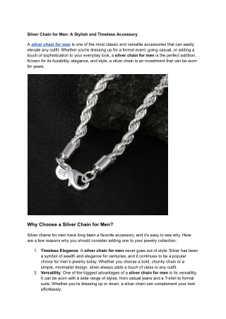 Silver Chain for Men