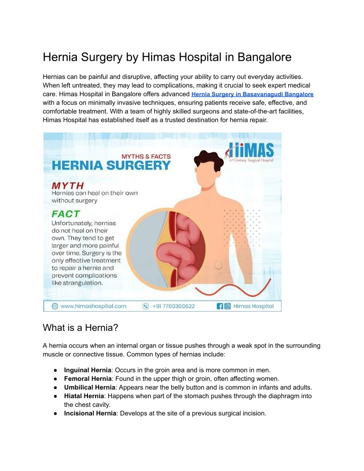 hernia surgery by himas hospital in bangalore