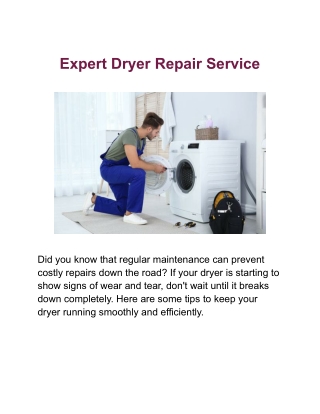 expert dryer repair service