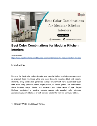 best color combinations for modular kitchen