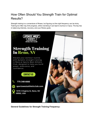How Often Should You Strength Train for Optimal Results