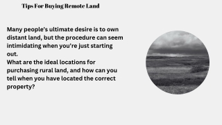 Tips For Buying Remote Land