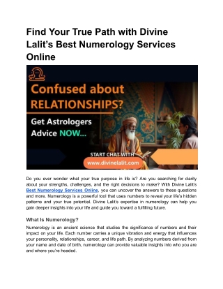 Find Your True Path with Divine Lalit’s Best Numerology Services Online