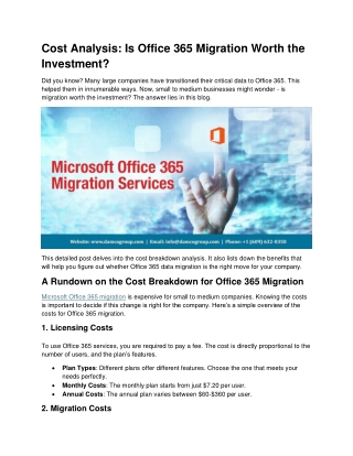 Measuring the ROI of Migrating to Office 365