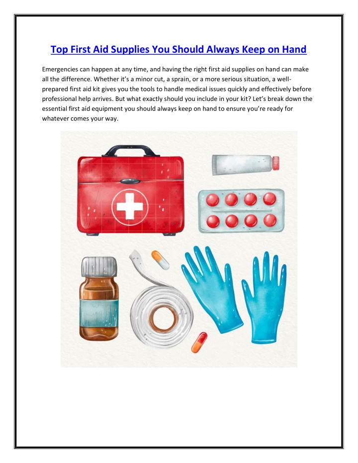 top first aid supplies you should always keep