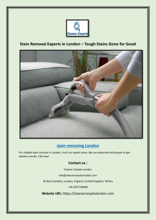 Professional Stain Removal Services – Get Rid of Tough Stains Fast