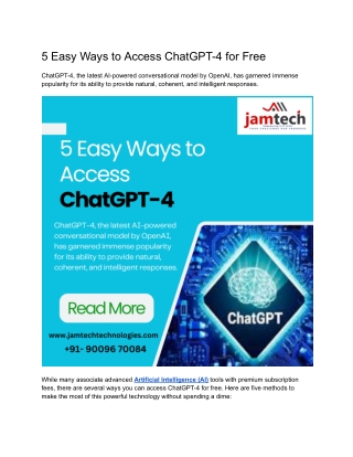 5 Easy Ways to Access ChatGPT 4 for Free