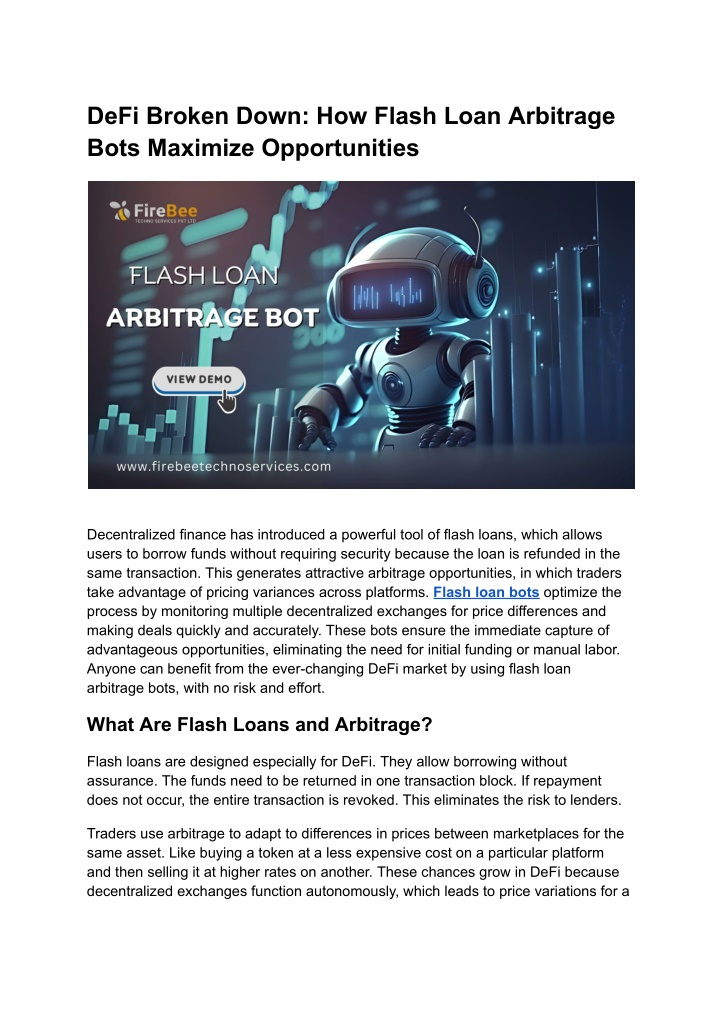 defi broken down how flash loan arbitrage bots