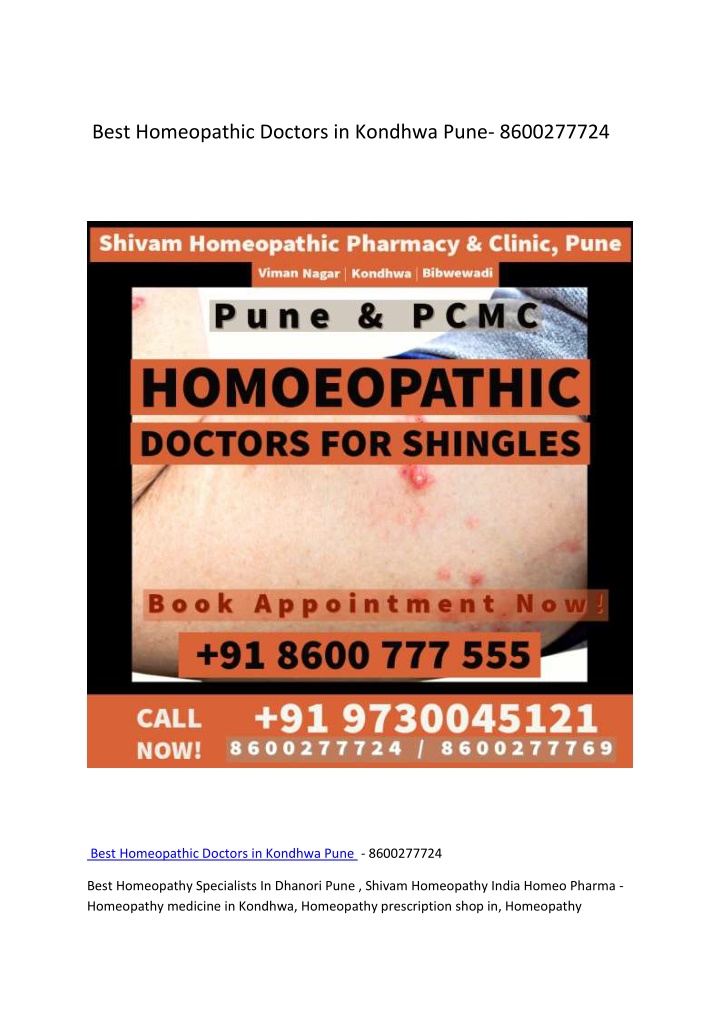 best homeopathic doctors in kondhwa pune