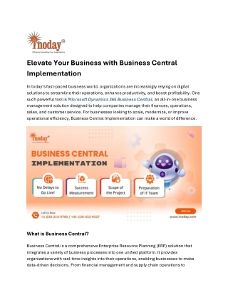 Elevate Your Business with Business Central Implementation