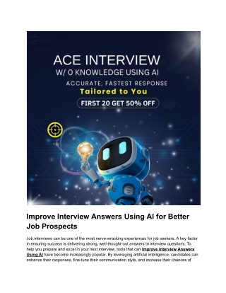 Improve Interview Answers Using AI for Better Job Prospects