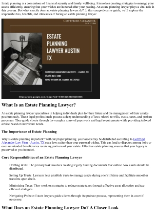 What Does an Estate Planning Lawyer Do? A Comprehensive Guide