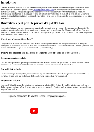 Rénovation à petit prix : le pouvoir des palettes bois