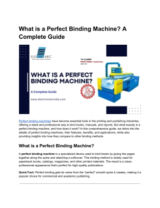 what is a perfect binding machine a complete guide