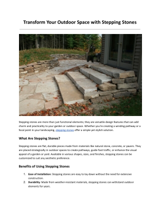 Transform Your Outdoor Space with Stepping Stones