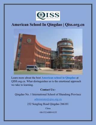 American School In Qingdao  Qiss.org.cn