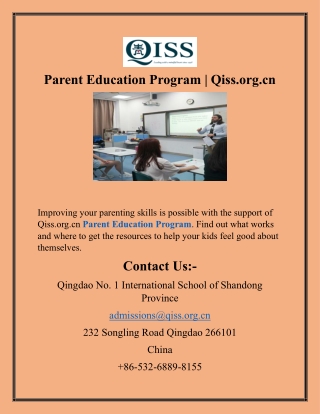 Parent Education Program  Qiss.org.cn