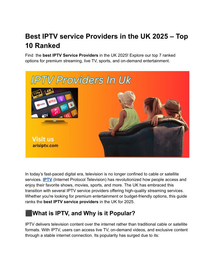 PPT Best IPTV service Providers in the UK 2025 Top 10 Ranked