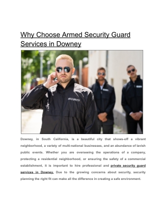 Why Choose Armed Security Guard Services in Do Picture