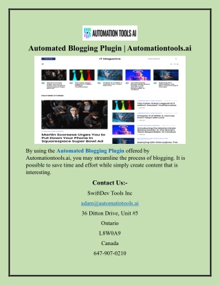automated blogging plugin automationtools ai
