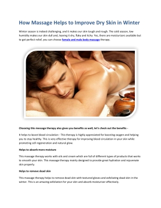 How Massage Helps to Improve Dry Skin in Winter