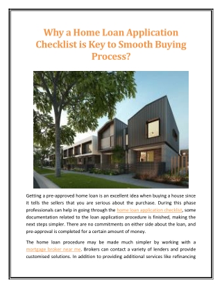 Why a Home Loan Application Checklist is Key to Smooth Buying Process