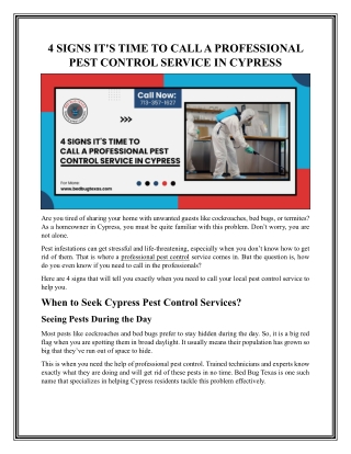 Effective Pest Control in Conroe, TX | Bed Bug Infestation Treatment