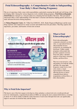 fetal echocardiography a comprehensive guide