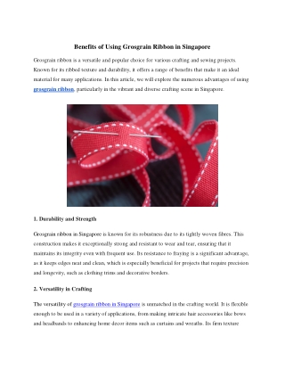 Benefits of Using Grosgrain Ribbon in Singapore