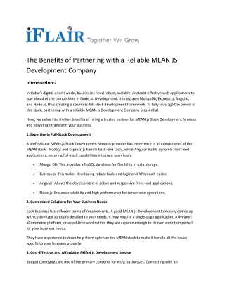 the benefits of partnering with a reliable mean