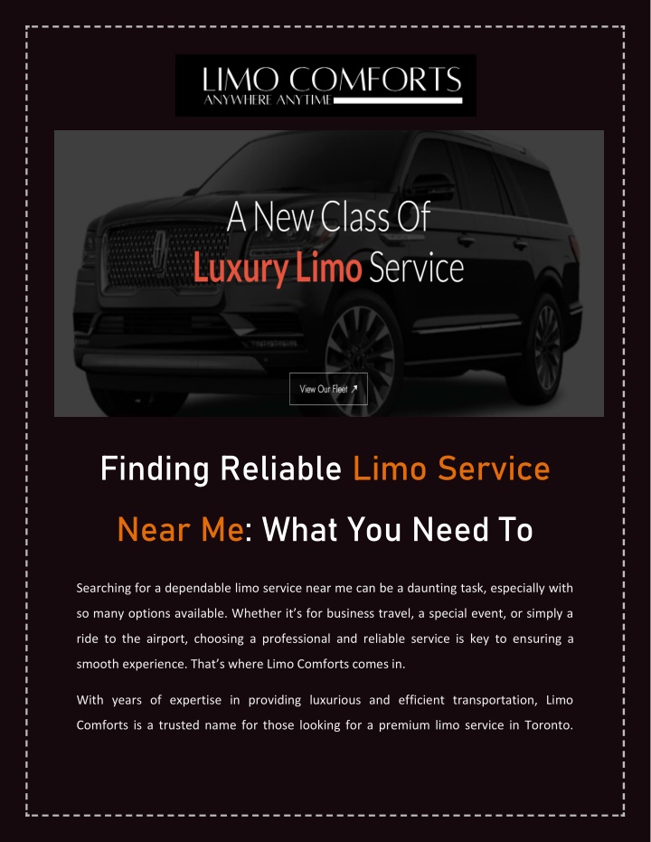 finding reliable limo service