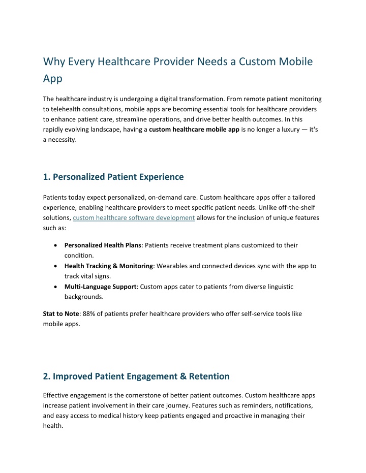 why every healthcare provider needs a custom