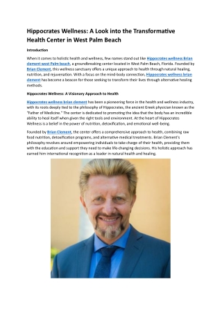 hippocrates wellness a look into