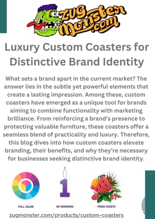 luxury custom coasters for distinctive brand