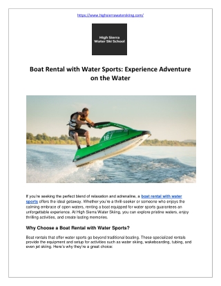 Boat Rental with Water Sports for an Unforgettable Adventure