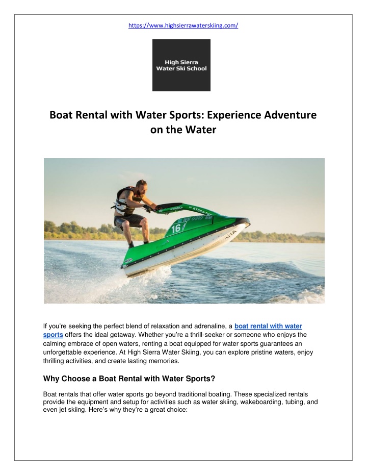 https www highsierrawaterskiing com