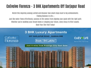 Coevolve Florenza - 2 & 3 BHK Flats in Sarjapur, Bangalore