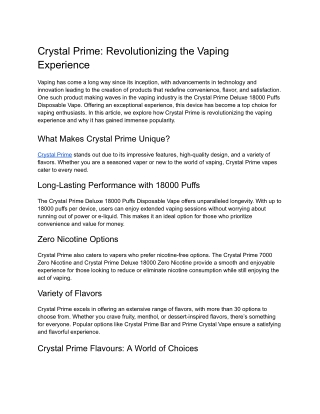crystal prime revolutionizing the vaping