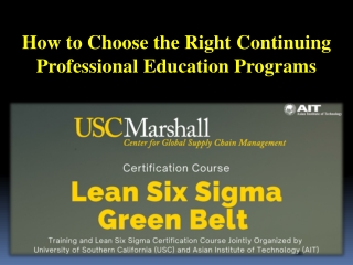 How to Choose the Right Continuing Professional Education Programs