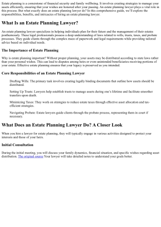 What Does an Estate Planning Lawyer Do? A Comprehensive Guide