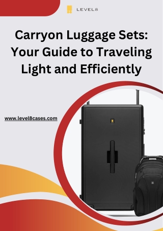 Carryon Luggage Sets Your Guide to Traveling Light and Efficiently