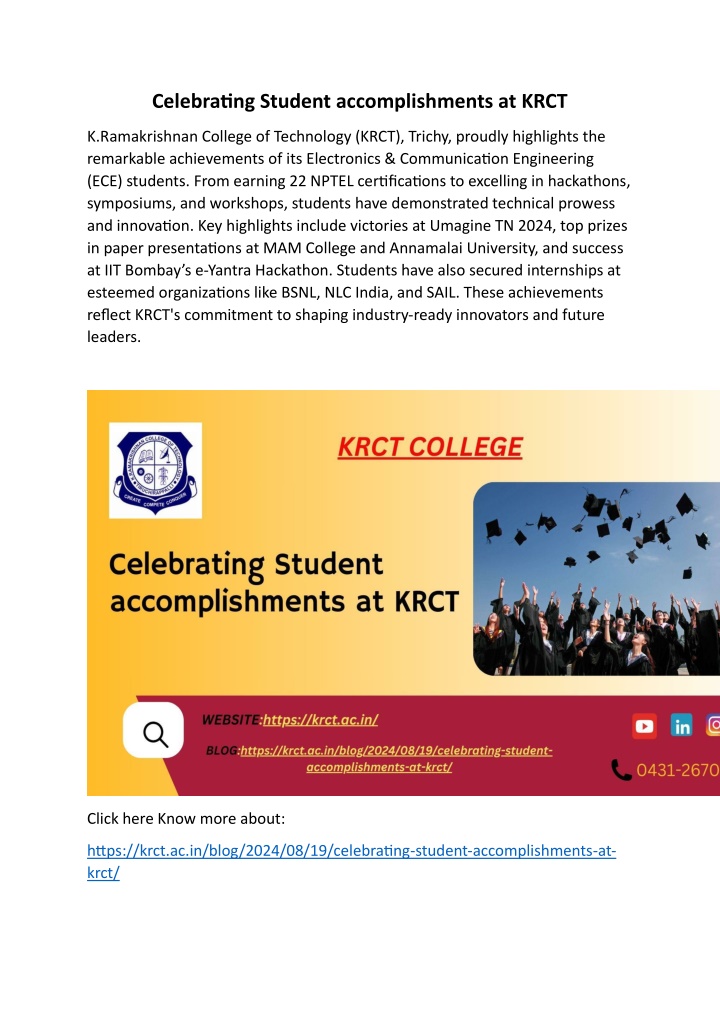 celebrating student accomplishments at krct