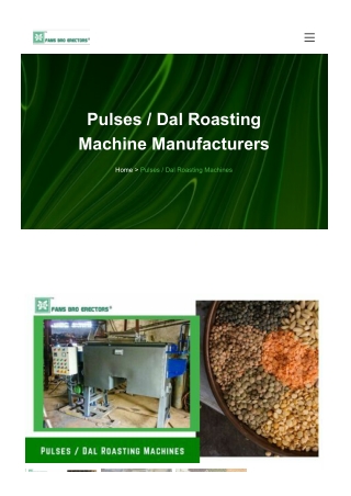 pulses dal roasting machine manufacturers